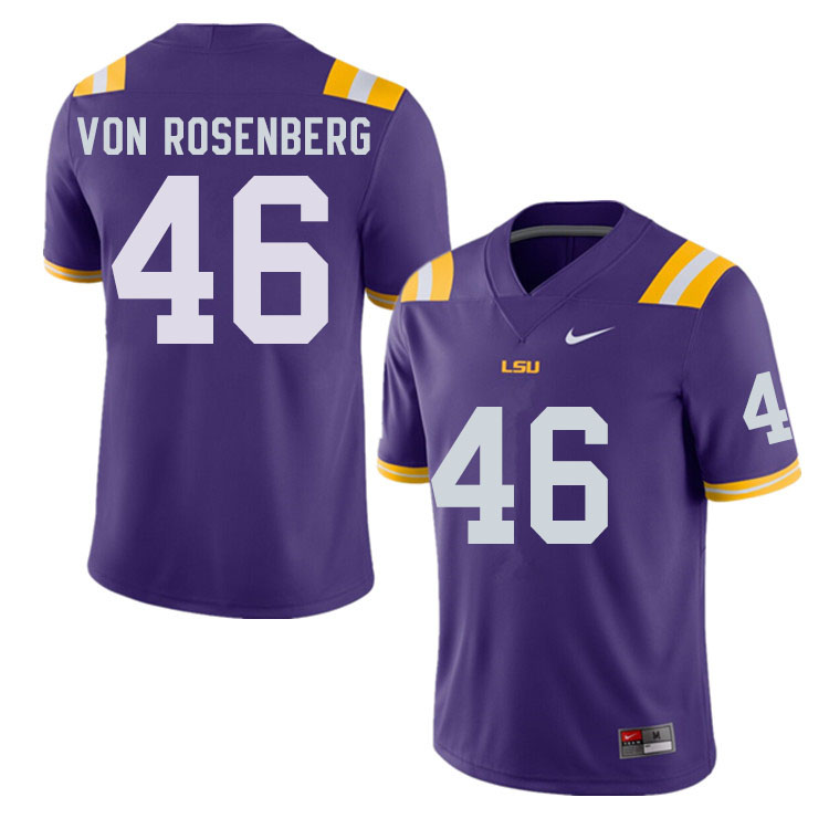 Men #46 Zach Von Rosenberg LSU Tigers College Football Jerseys Sale-Purple